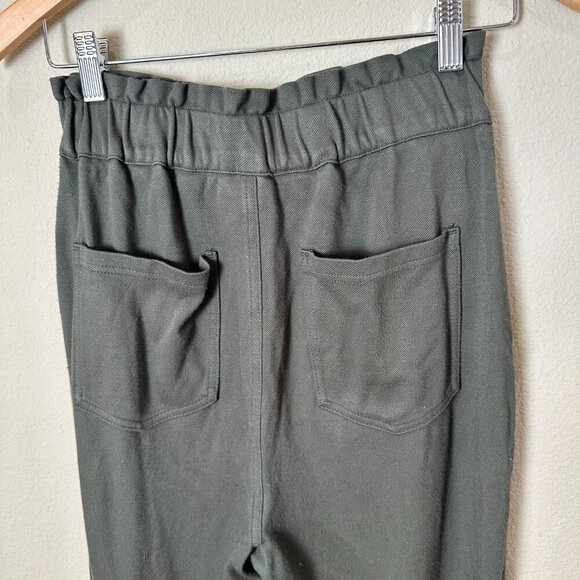 ZARA Paperback Waist Olive Green Trousers Pants Slacks Size XS Stretch - Picture 6 of 8